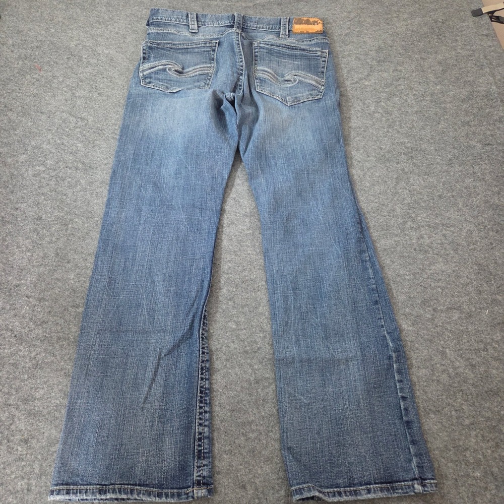 Silver Jeans Craig Relaxed Straight Jeans Mens 34x34 Medium Wash Stretch Denim - Picture 8 of 10
